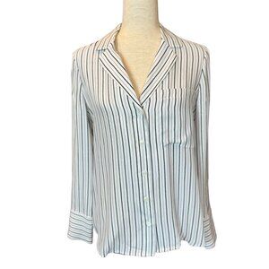 FRAME DENIM brand 100% silk button down oversized shirt SIze XS EUC